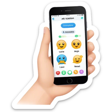 AI companion application on the phone  sticker