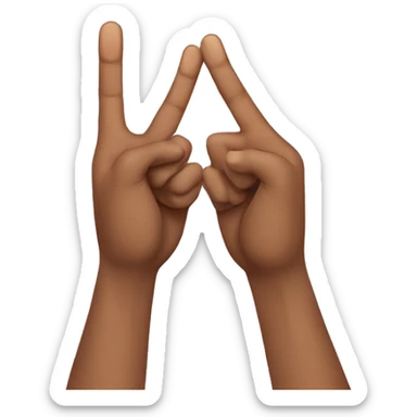 Two hands making the letter J symbol with their fingers  sticker