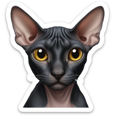 black sphynx cat in 128x128 pixels sticker