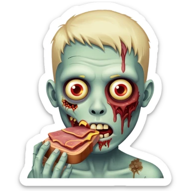 zombie 🧟‍♂️ boy eating SPAM MEAT EMOJI  sticker