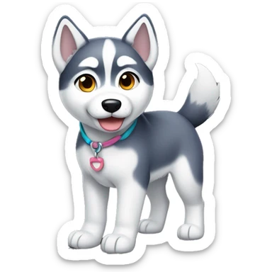 Husky puppy full body sticker