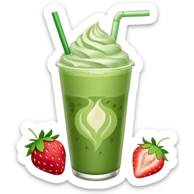 iced matcha latte strawberry  sticker