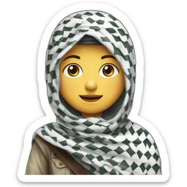 A child wearing a Palestinian keffiyeh sticker