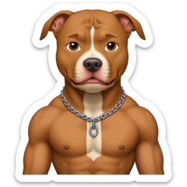 pitbull with a human neck pfp sticker