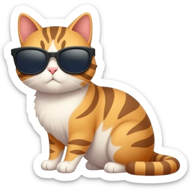 Cat wearing sunglasses sticker