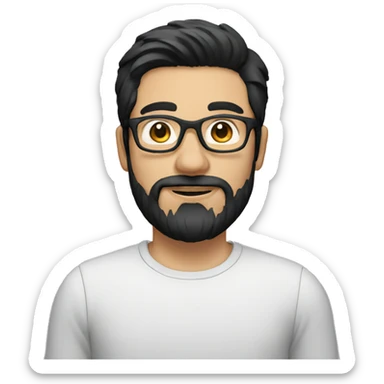 specs guy with black hair and beard sticker