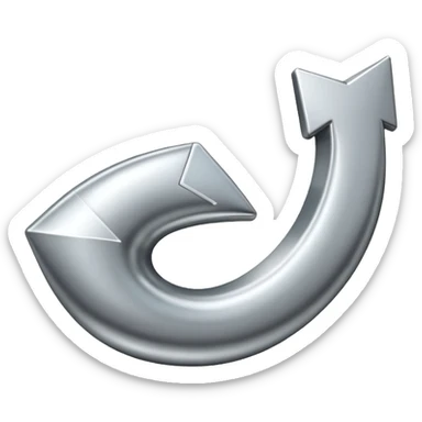 felcha curveada aputando hacia arriba sticker