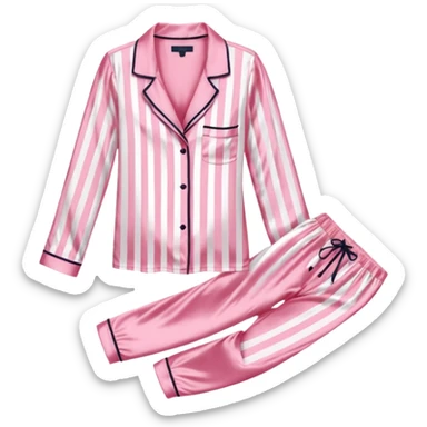 Striped pink and white silk Victoria’s Secret pajama set sticker