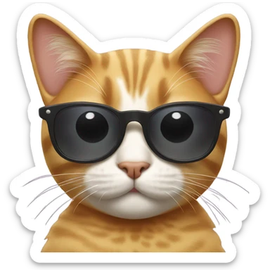 Cat with sunglasses sticker
