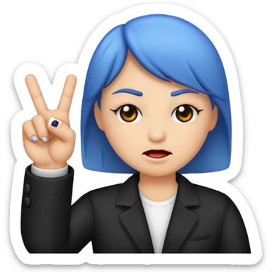 A baddie showing middle finger  sticker