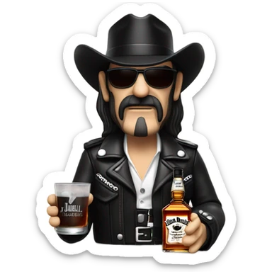 lemmy drinking jack daniels sticker