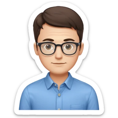 a bespectacled man who works for a tech company sticker