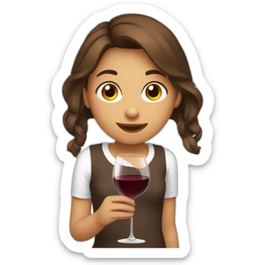 gorgeous brown white teen drinking wine sticker