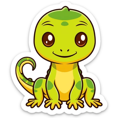 Gecko with dirtyblond hair, and brown eyes sticker