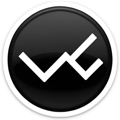 Black circle with a check mark on it sticker