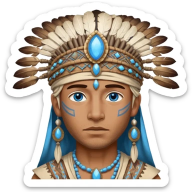 blue eyed desert tribe man sticker