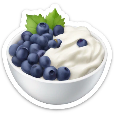 yoghurt bowl with grapes and blueberries sticker