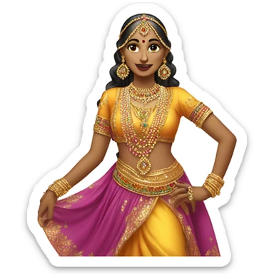 Classical Desi dancer with jewels  sticker