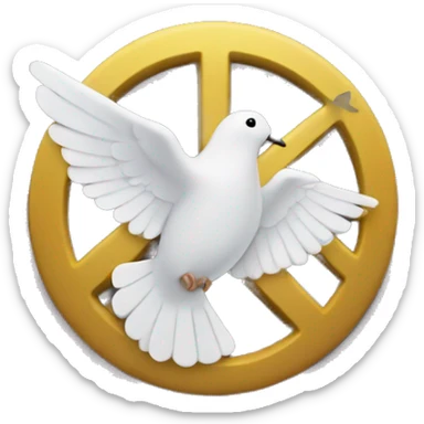 peace symbol with a dove and peacekeeper writi sticker