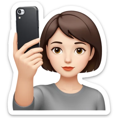 woman taking a selfie, short hair sticker