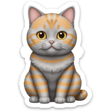 Generate an emoji of a British Shorthair cat with a gray stripe sticker