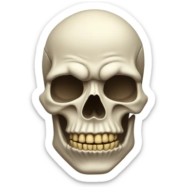 Jaw dropped skull emoji sticker