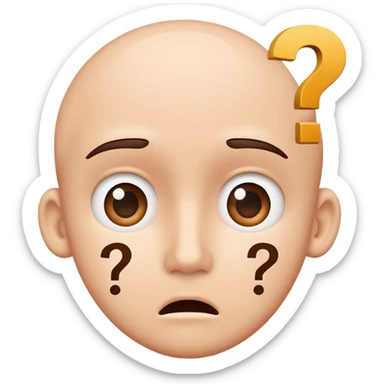 Confused face with question marks around it sticker