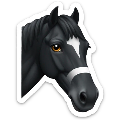 Black horse with a white stripe on his face sticker