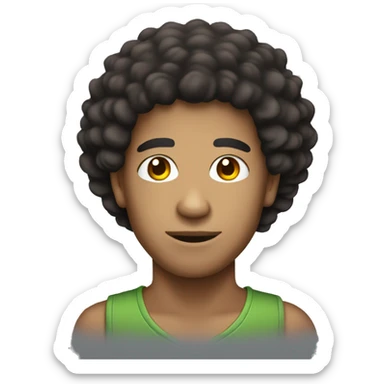 hispanic lighter skin afro man sticker