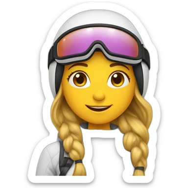 skiing woman sticker