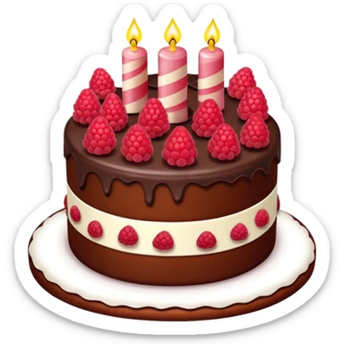 Chocolate Birthday Cake with raspberries sticker