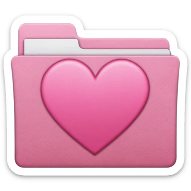 file folder pink with heart sticker