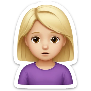 Mommy embarraccing little girl with blond hair sticker