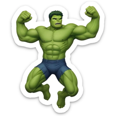 Hulk smash jumping sticker