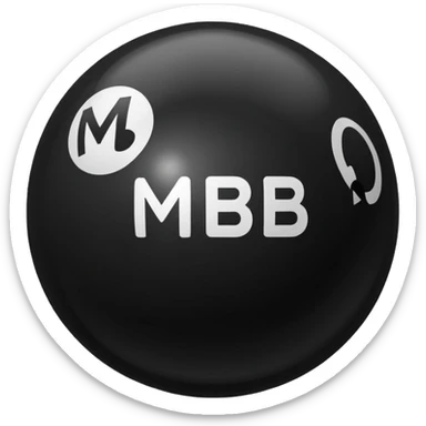 Black pull Ball with MB written on it. Nothing else no holes or anything  sticker
