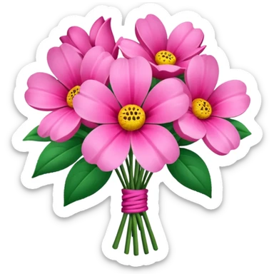 Valentines Day pink flowers sticker