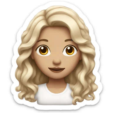 girl with white skin brown wavy hair  sticker