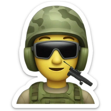 iPhone emoji with ocp camo helmet and night vision goggles sticker