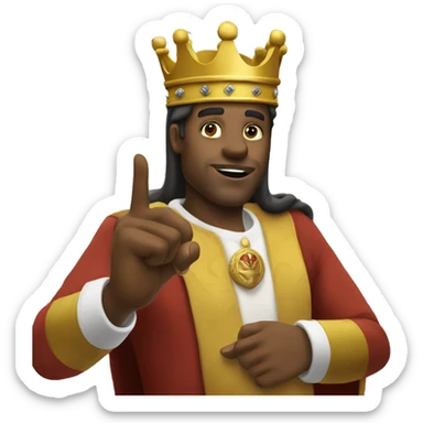 king raising is finger to talk sticker