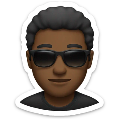 Black guy with shades on sticker