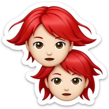 Please make emoji with siam triple color hair sticker