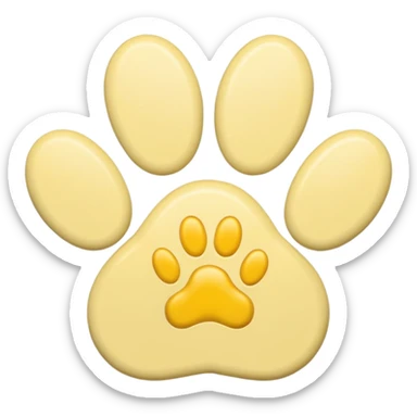 a pastel yellow pawprint sticker