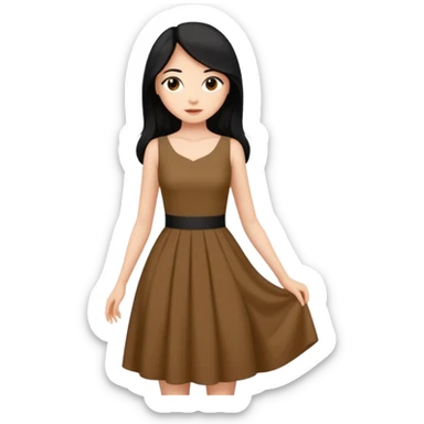 emoji de mujer morena pelo largo con cintura sticker