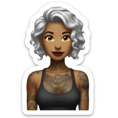 tattooed woman very attractive sticker