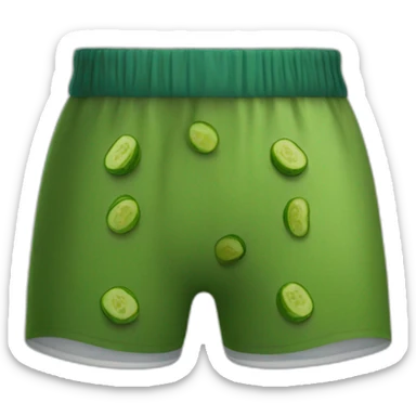 A pickle wearing pickle boxer shorts  sticker
