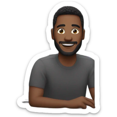 a man video editing with adobe premiere pro  sticker