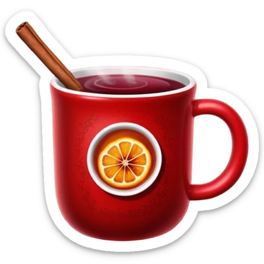 mulled wine emoji in red mug sticker