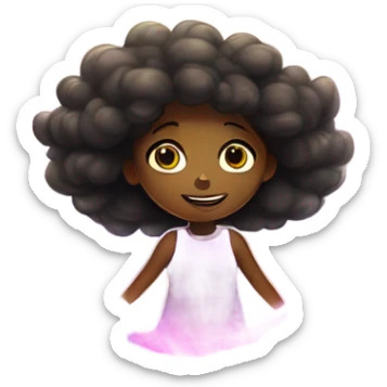 Black girl levitating into the sky, alien beam of light sticker