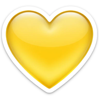 yellow heart with a frosted glass effect sticker