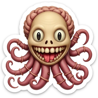 Rotting intestines smile lovecraftian horror sticker